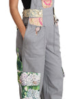 Dolce & Gabbana Exquisite Floral Embellished Denim Overalls