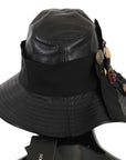 Dolce & Gabbana Elegant Black Leather Cloche Cap