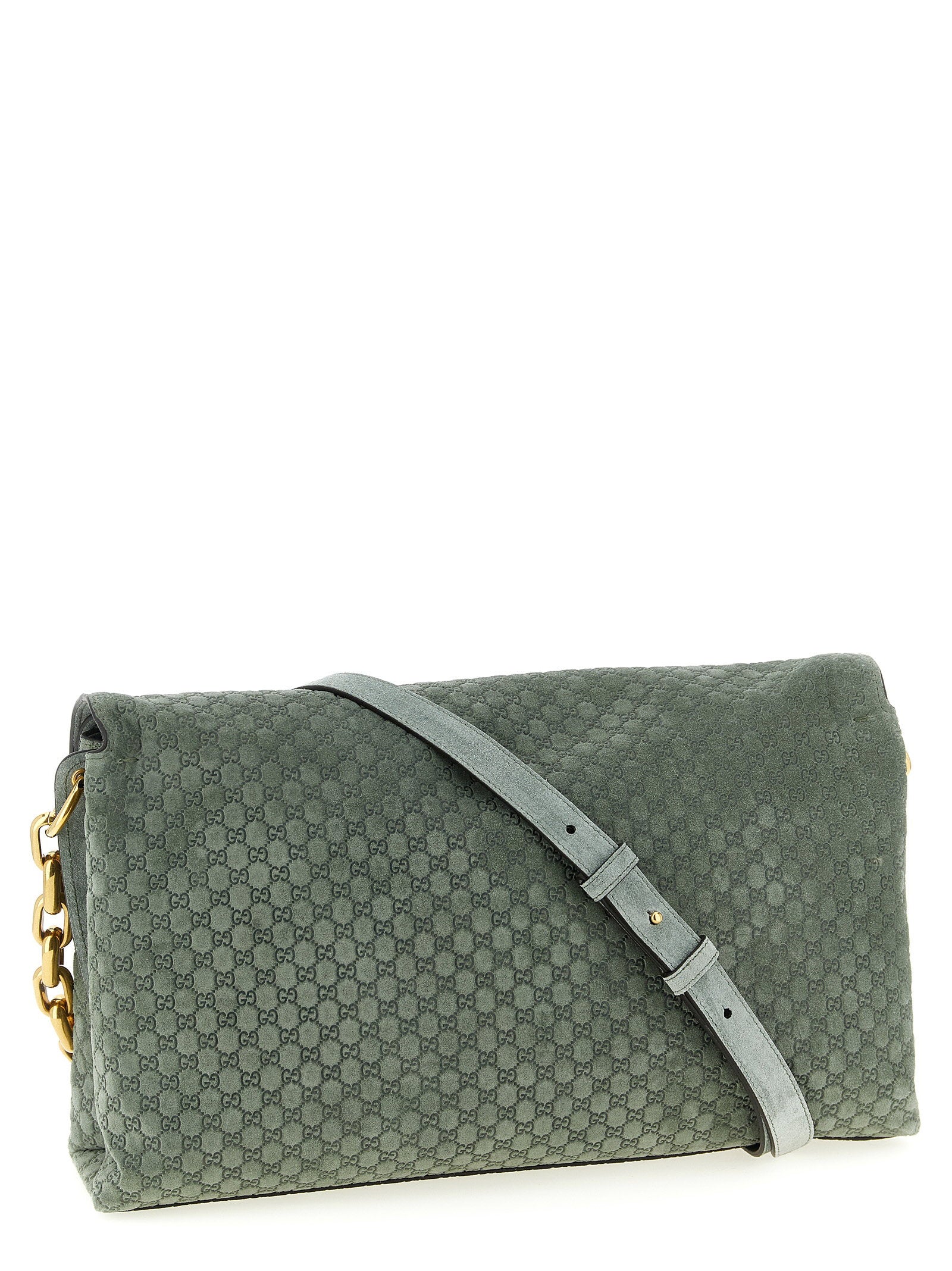 Gucci Gucci Gg Large Suede Shoulder Bag