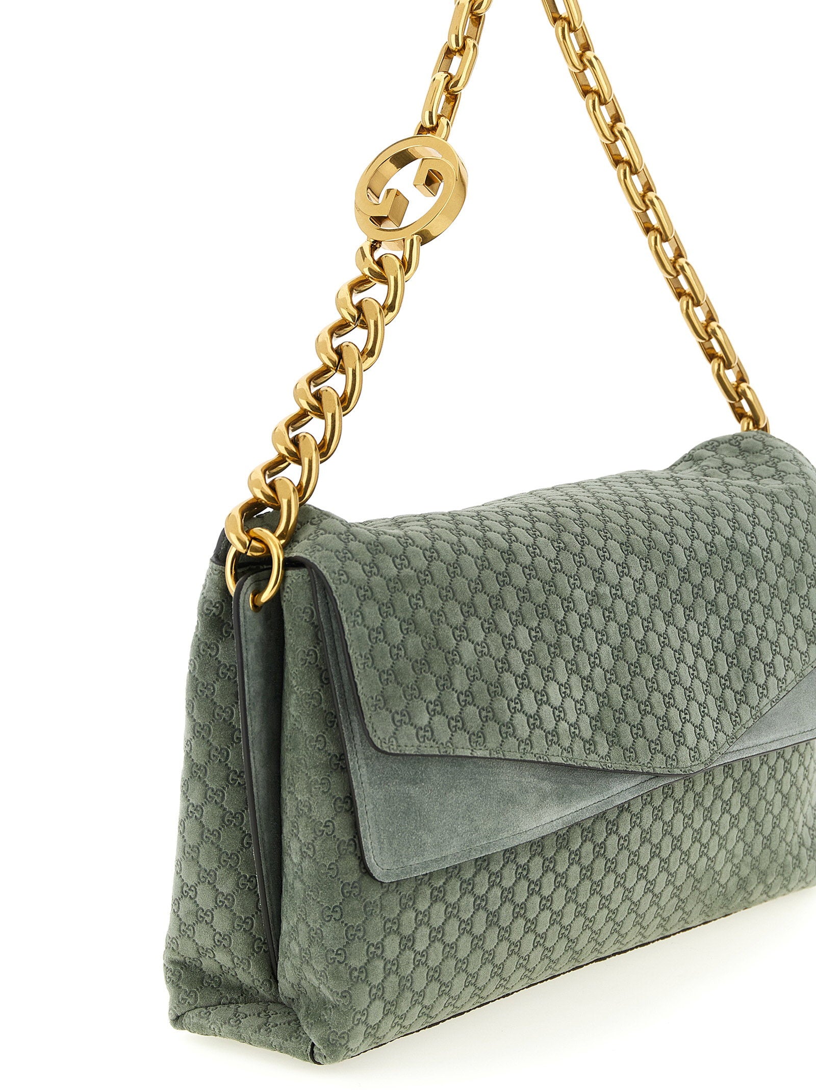 Gucci Gucci Gg Large Suede Shoulder Bag