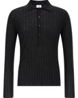 Saint Laurent Saint Laurent Pointelle Wool Polo Shirt