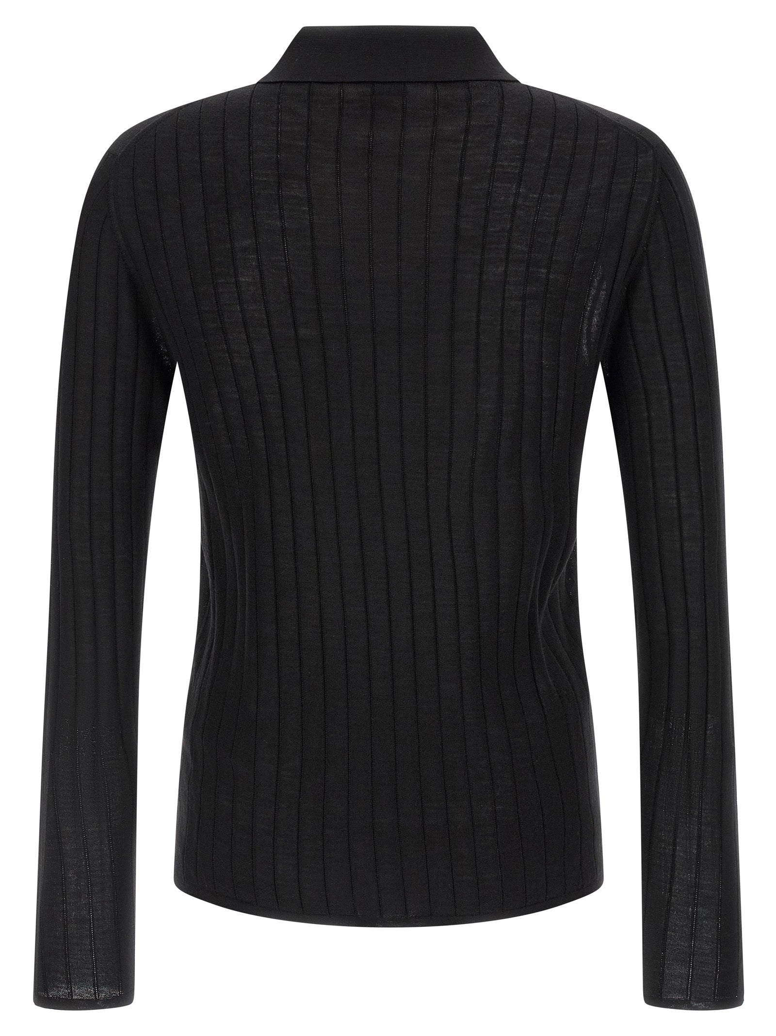 Saint Laurent Saint Laurent Pointelle Wool Polo Shirt
