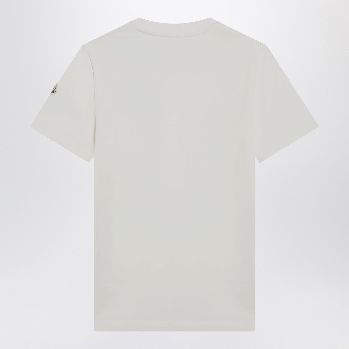 Moncler Moncler White T-shirt with embroidered tricolor logo