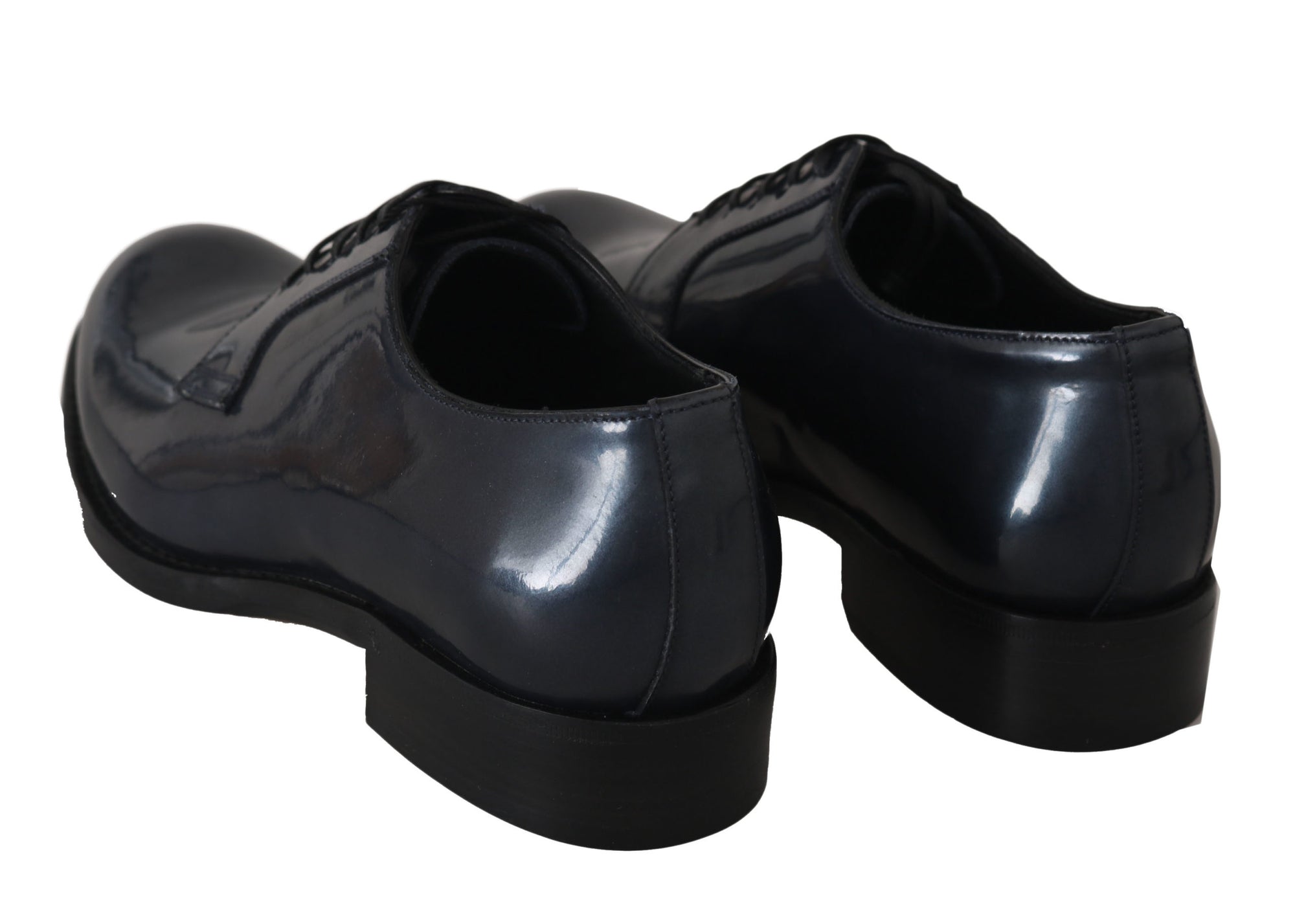 Dolce &amp; Gabbana Elegant Blue Leather Derby Dress Shoes