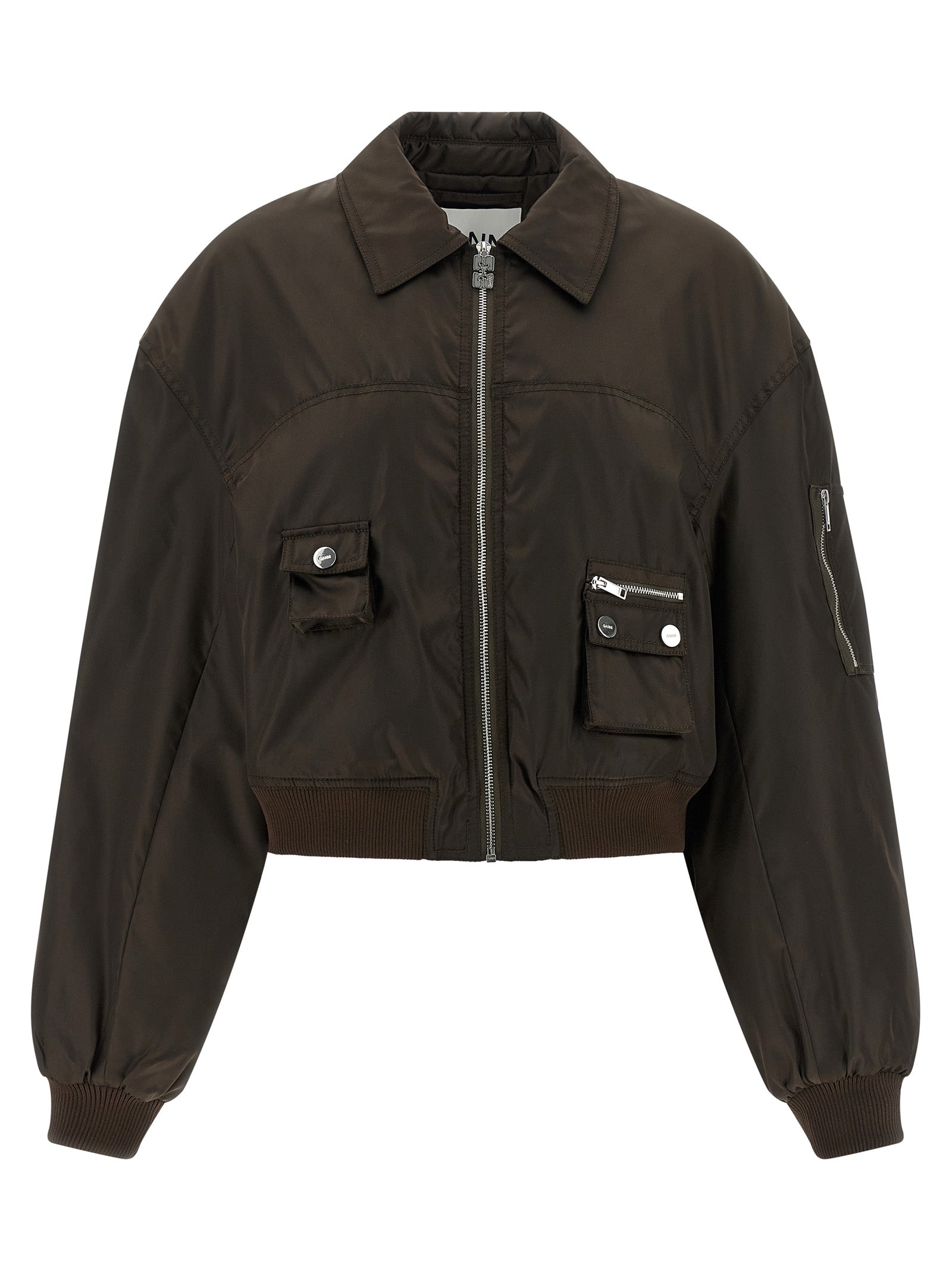 Ganni Ganni Duchesse Nylon Bomber Jacket