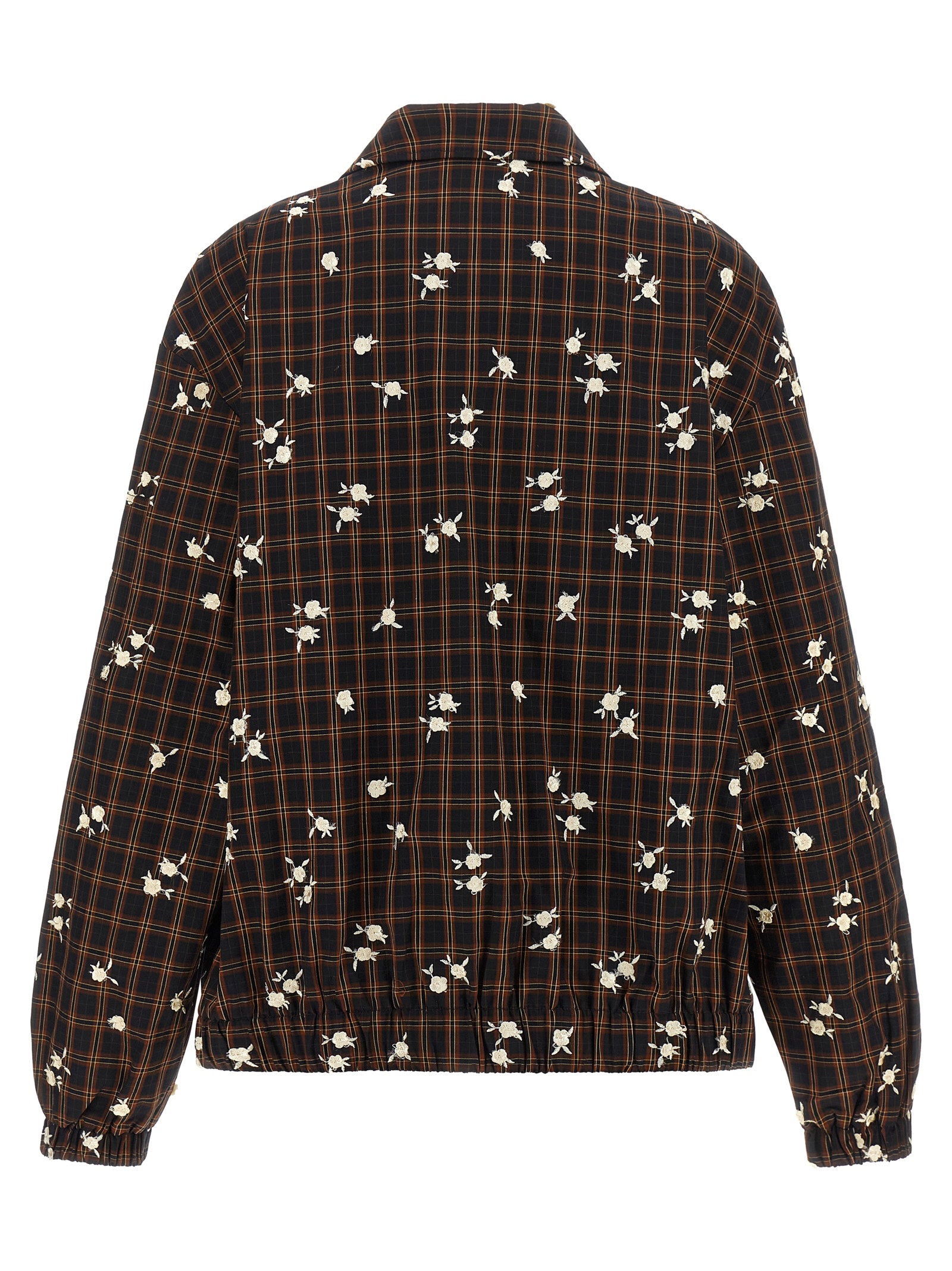 Ganni Ganni Check Flower Bomber Jacket