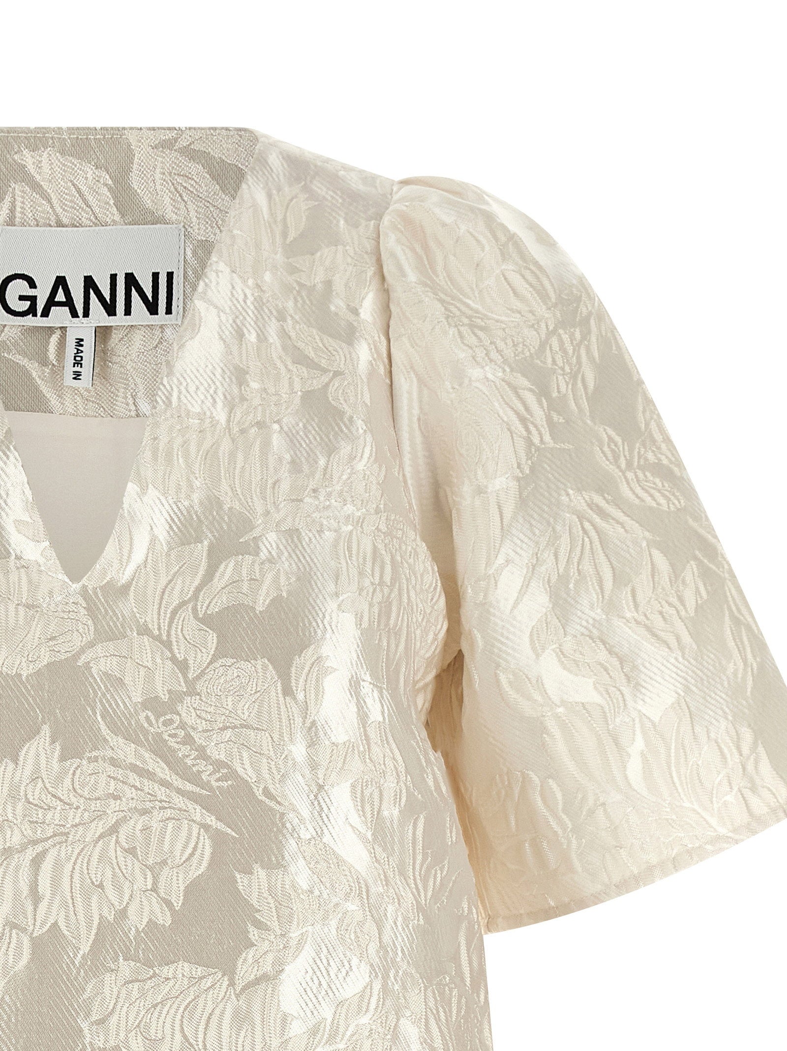 Ganni Ganni Satin Cloque Mini Dress