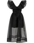 Ganni Ganni Black Organza Ruched Dress