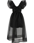 Ganni Ganni Black Organza Ruched Dress