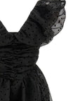 Ganni Ganni Black Organza Ruched Dress