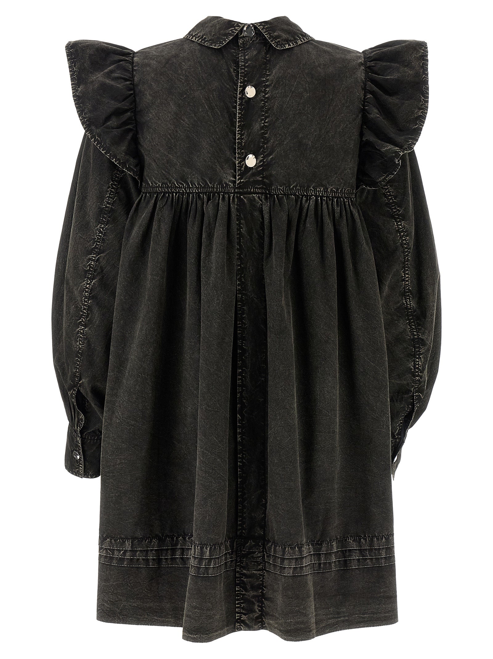 Ganni Ganni Black Washed Mini Shirt Dress