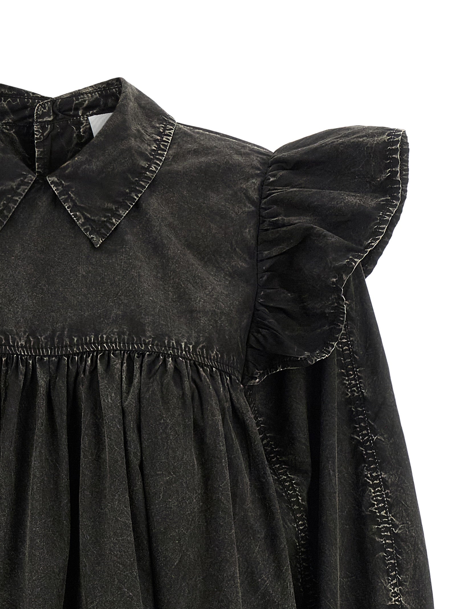 Ganni Ganni Black Washed Mini Shirt Dress