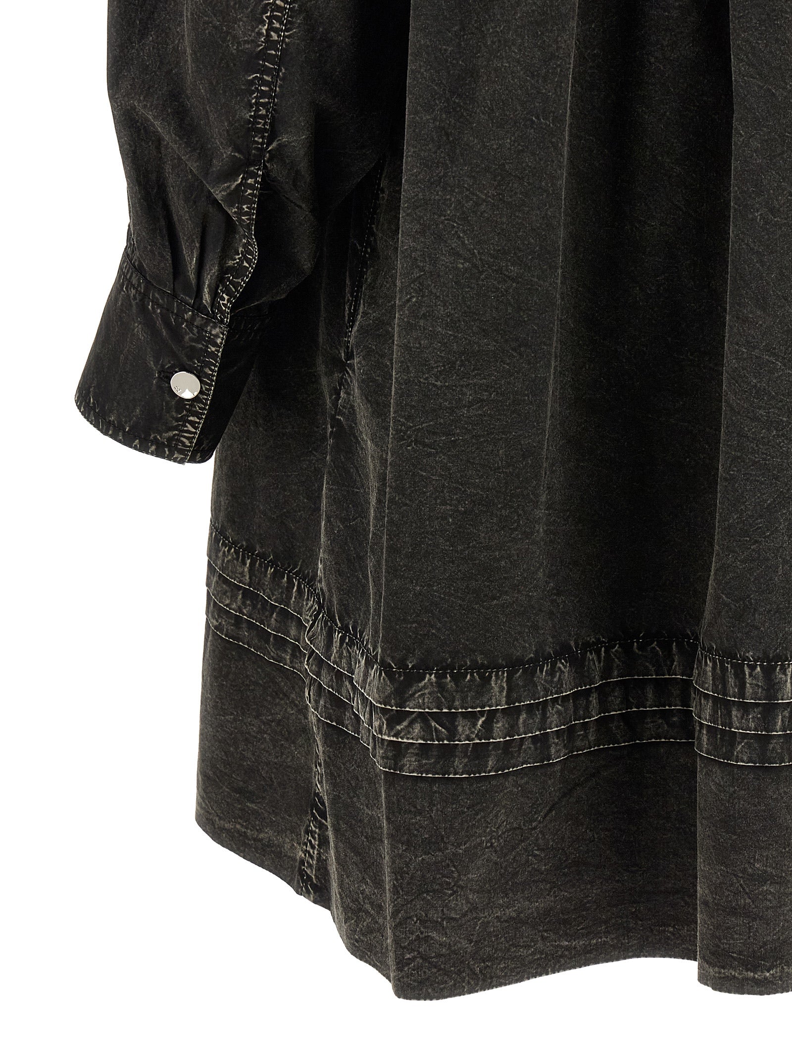 Ganni Ganni Black Washed Mini Shirt Dress