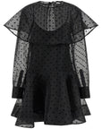 Ganni Ganni Black Organza Circle Collar Dress