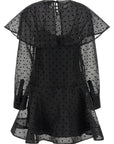 Ganni Ganni Black Organza Circle Collar Dress