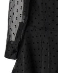 Ganni Ganni Black Organza Circle Collar Dress