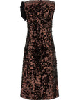 Ganni Ganni Velvet Sequins Straight Midi Dress