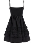 Ganni Ganni Black Mini Frill Dress
