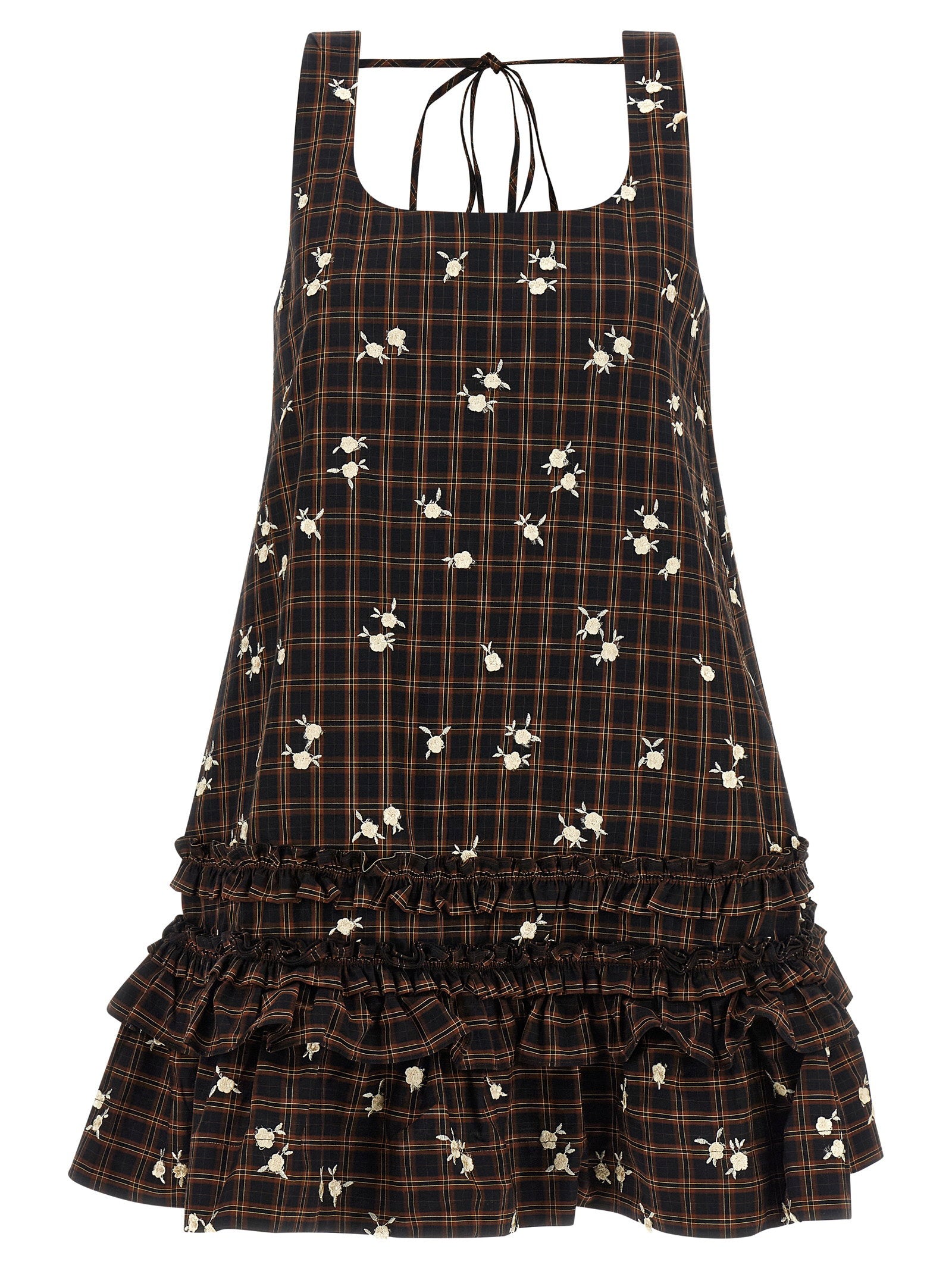 Ganni Ganni Check Flower Dress