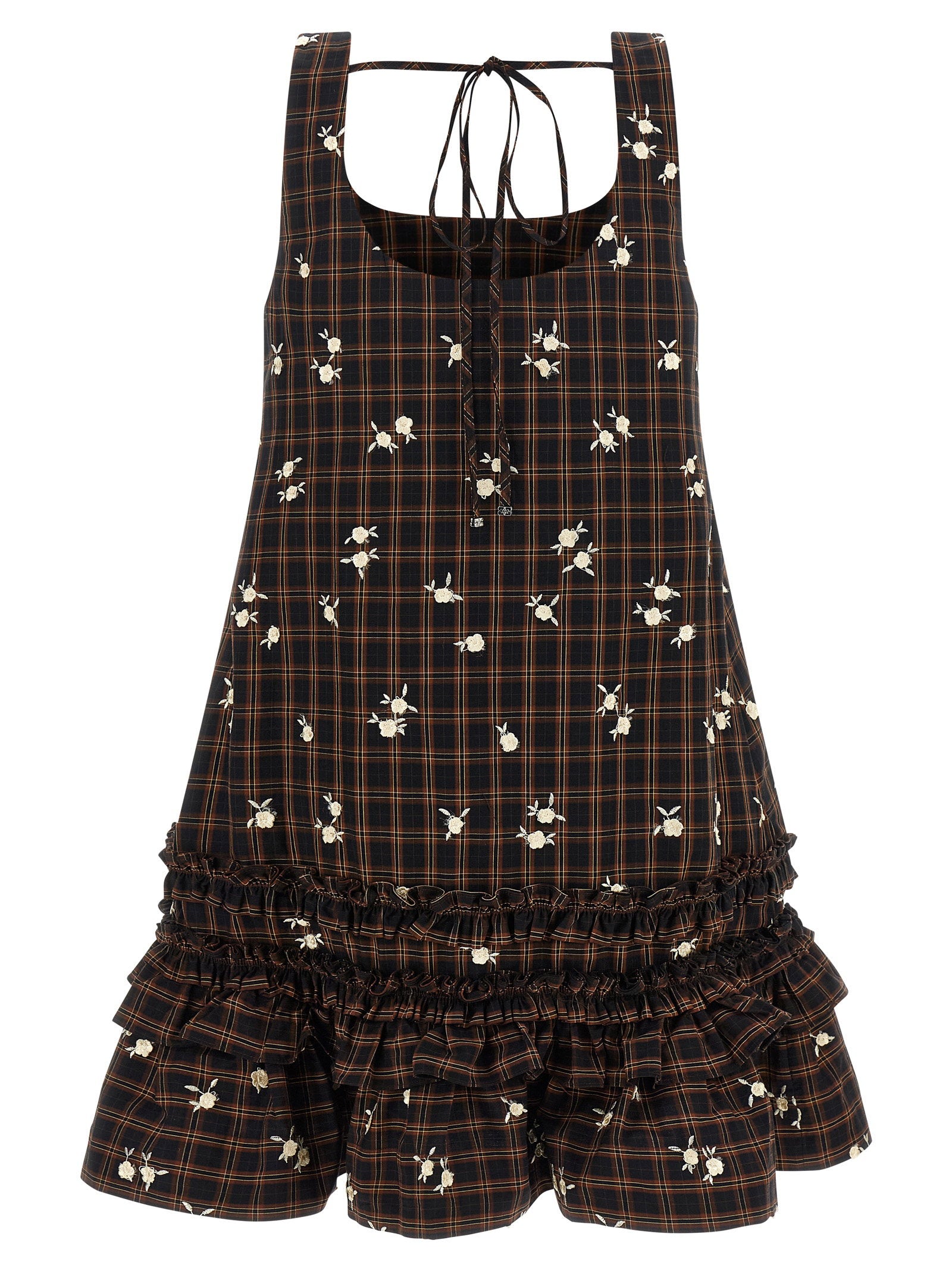 Ganni Ganni Check Flower Dress
