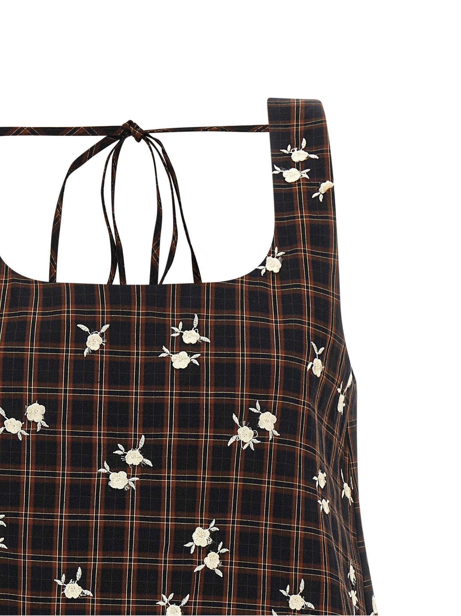 Ganni Ganni Check Flower Dress