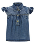 Ganni Ganni Denim Ruffle Top
