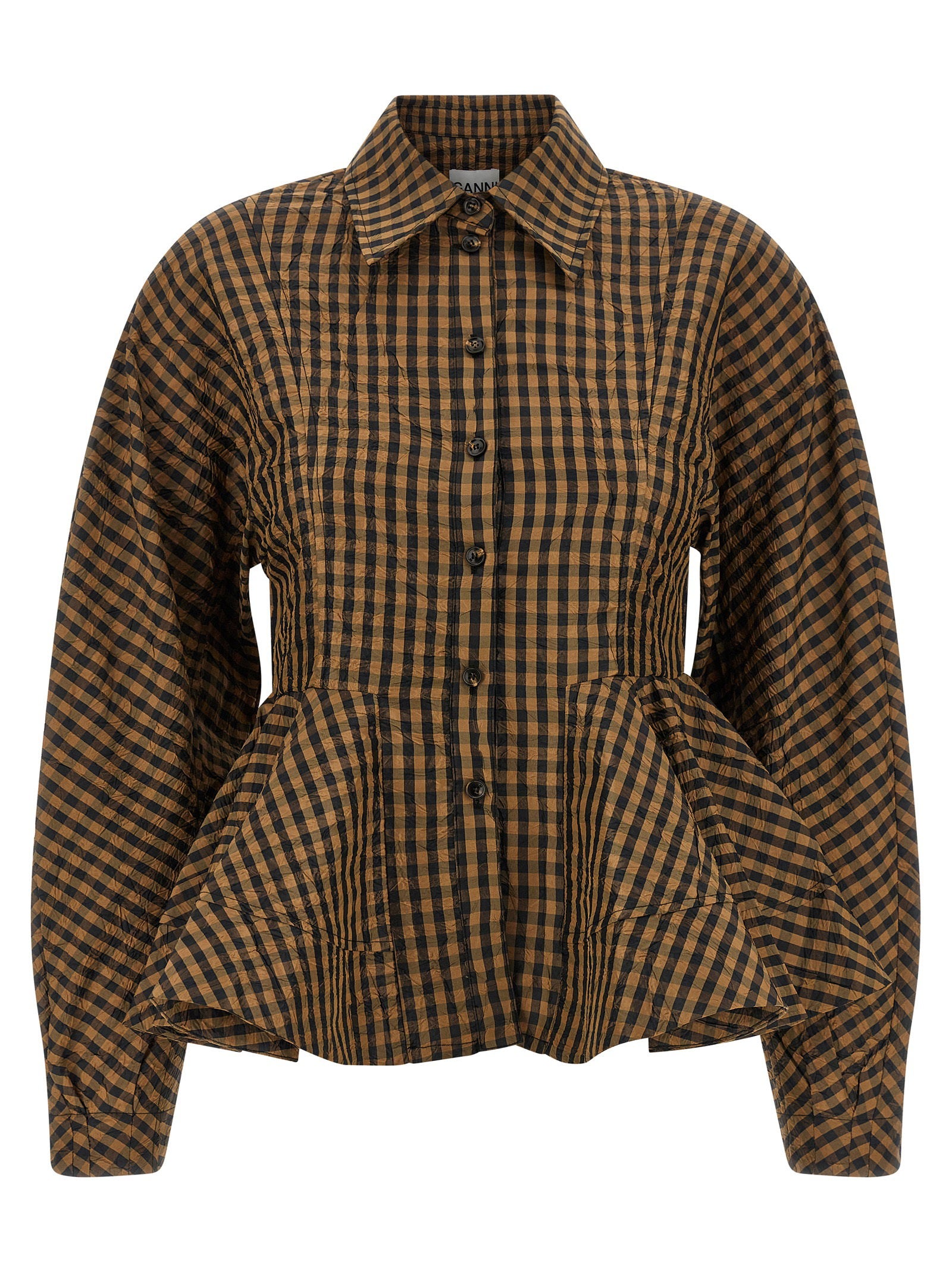 Ganni Ganni Crinckled Taffetà Blouse