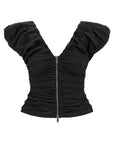 Ganni Ganni Black Ruched Top