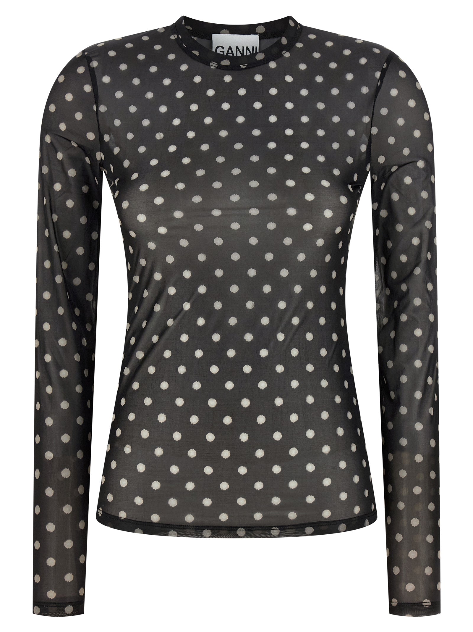 Ganni Ganni Printed Sheer Sweater