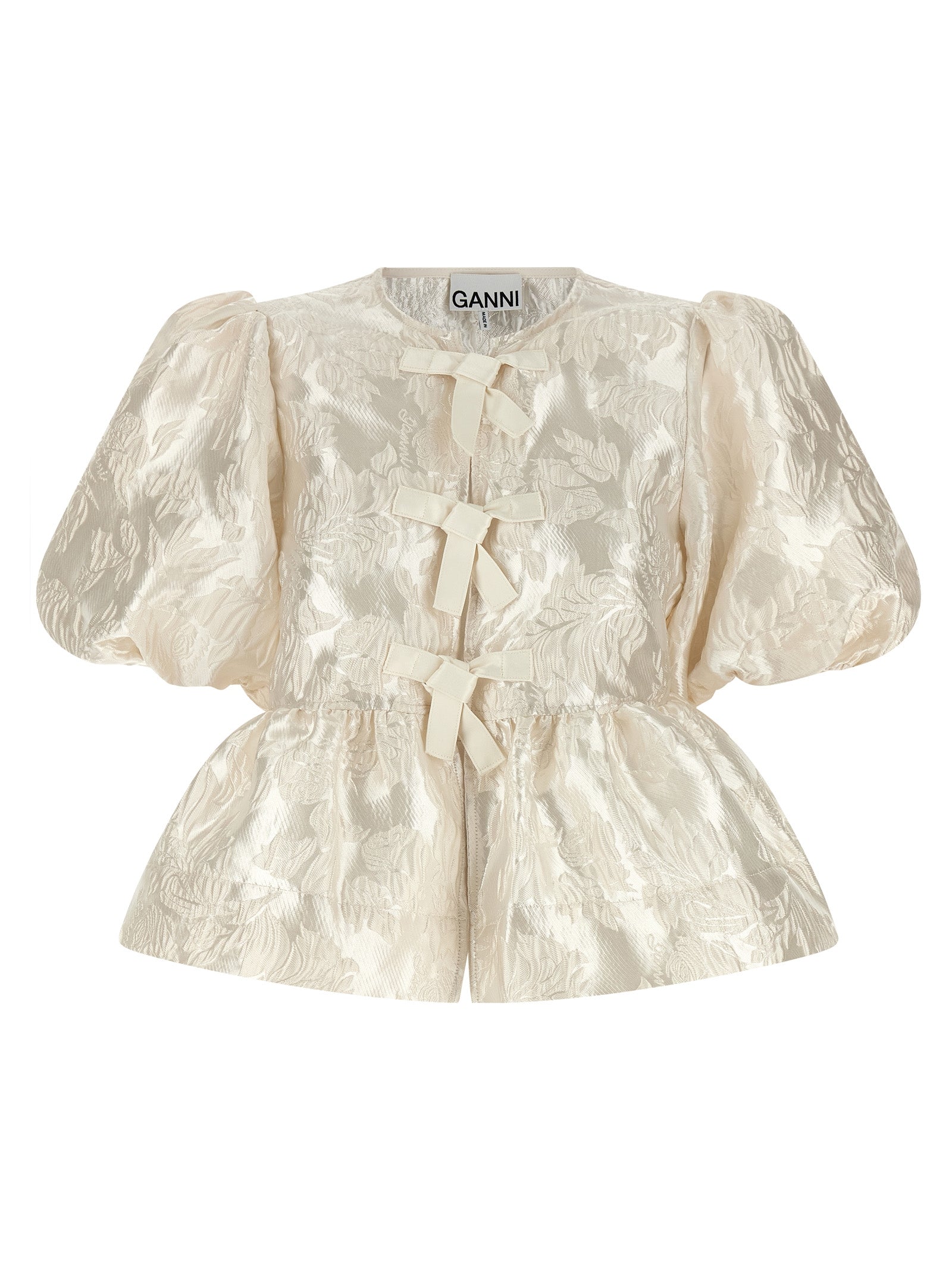 Ganni Ganni Satin Peplum Blouse
