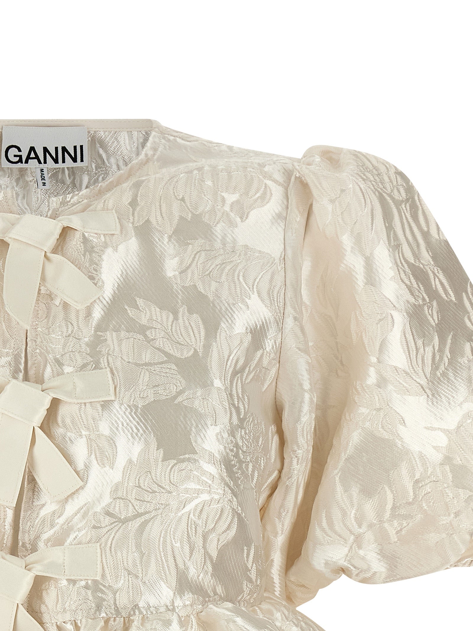 Ganni Ganni Satin Peplum Blouse