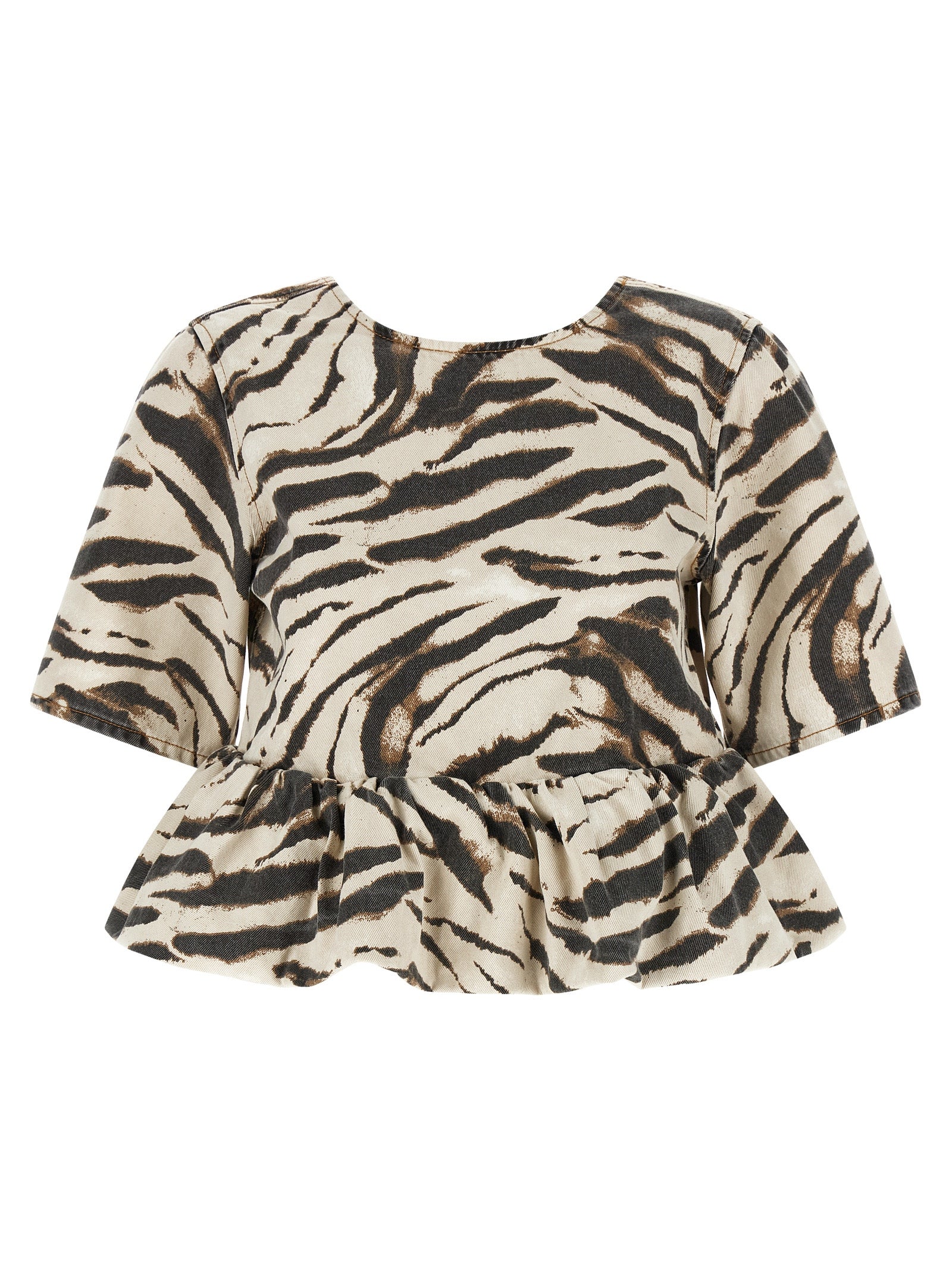 Ganni Ganni Zebra Denim Top