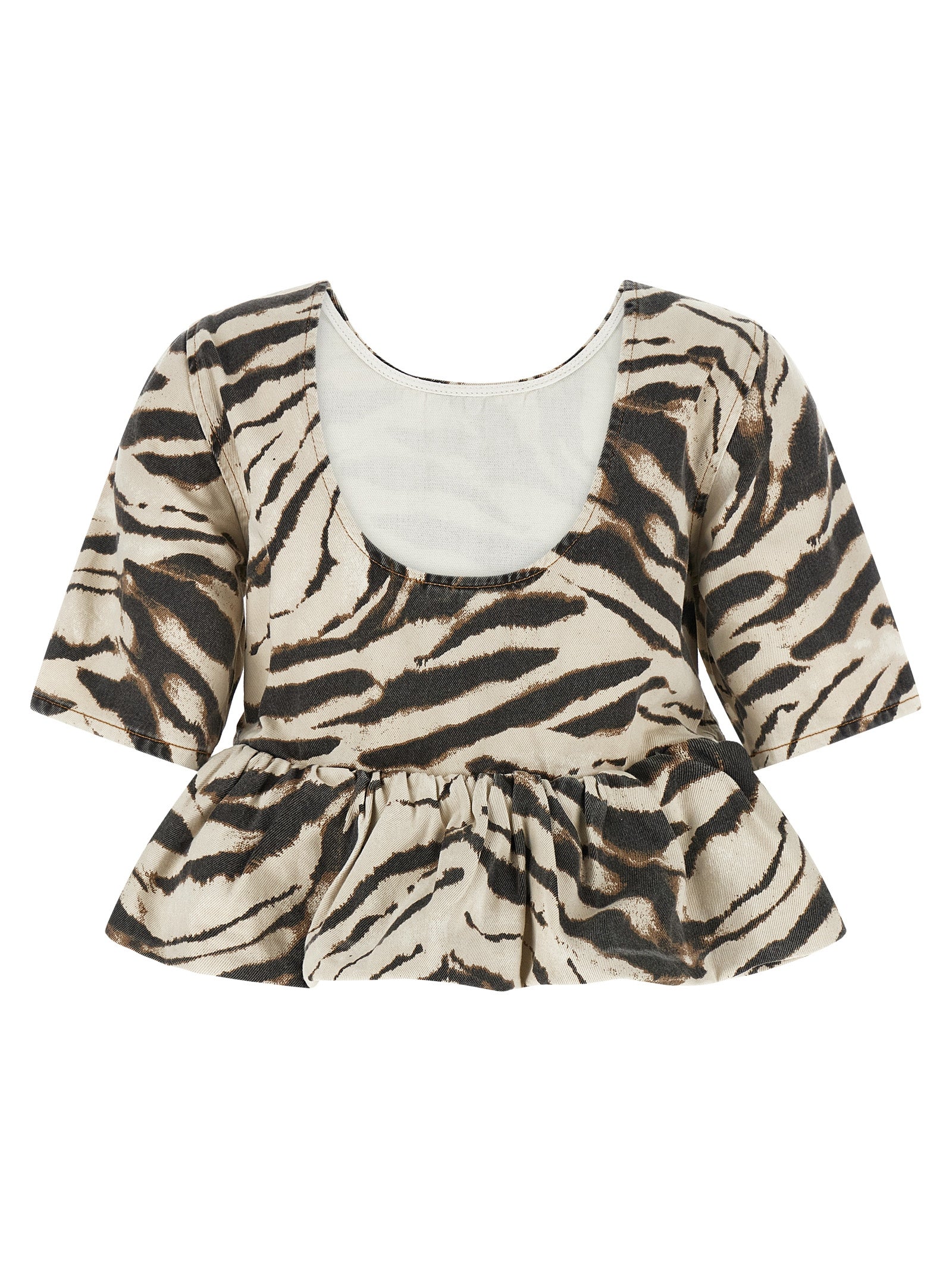 Ganni Ganni Zebra Denim Top