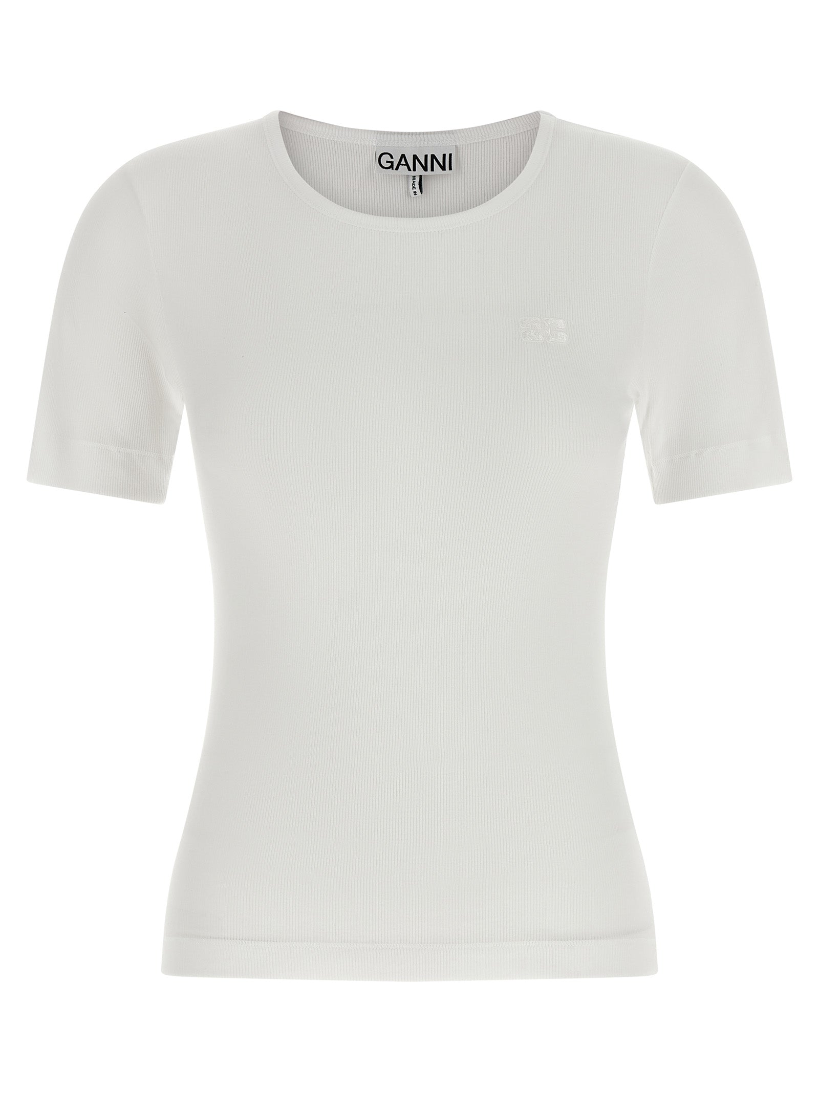 Ganni Ganni Logo Embroidery T-shirt