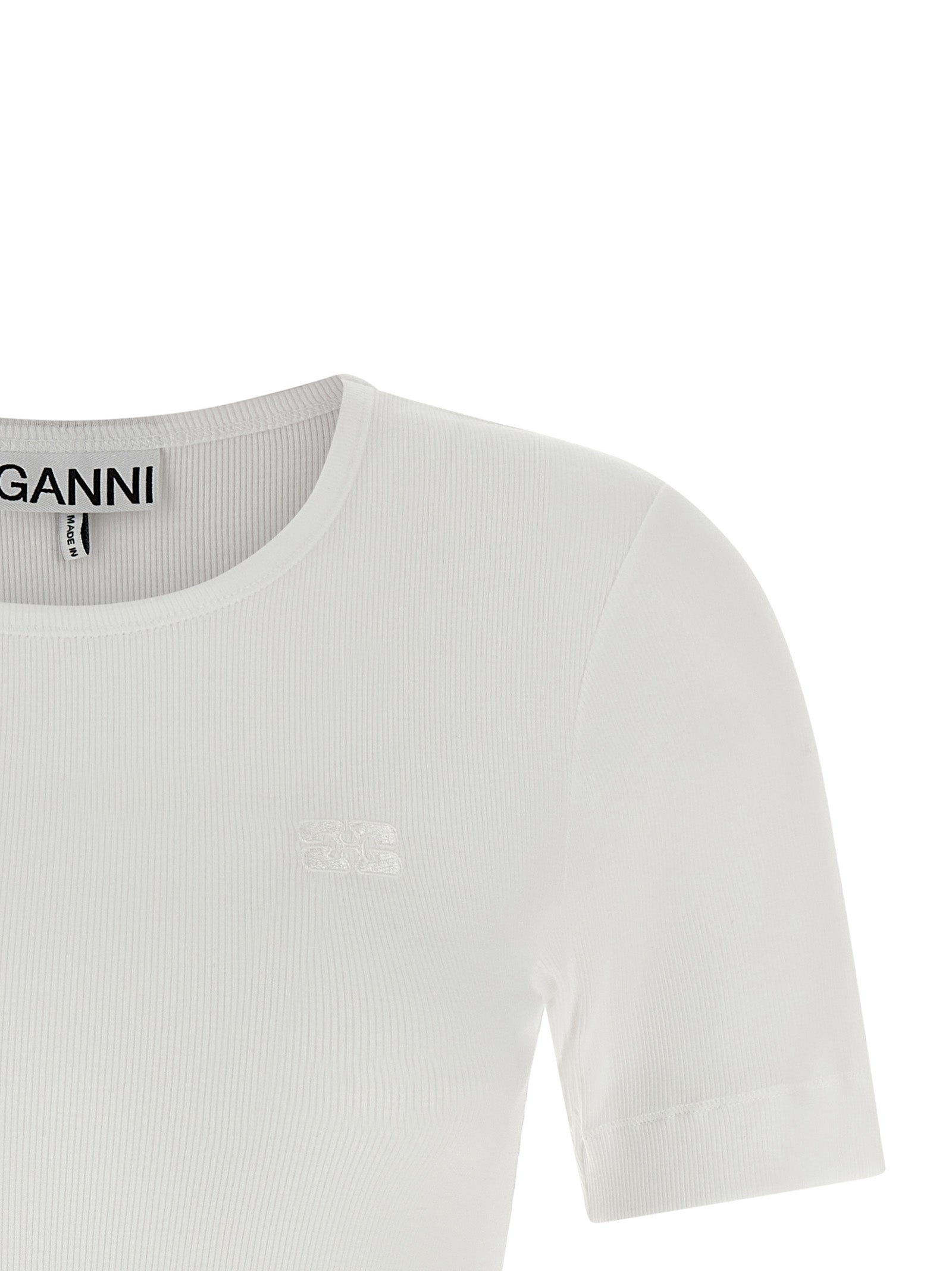Ganni Ganni Logo Embroidery T-shirt