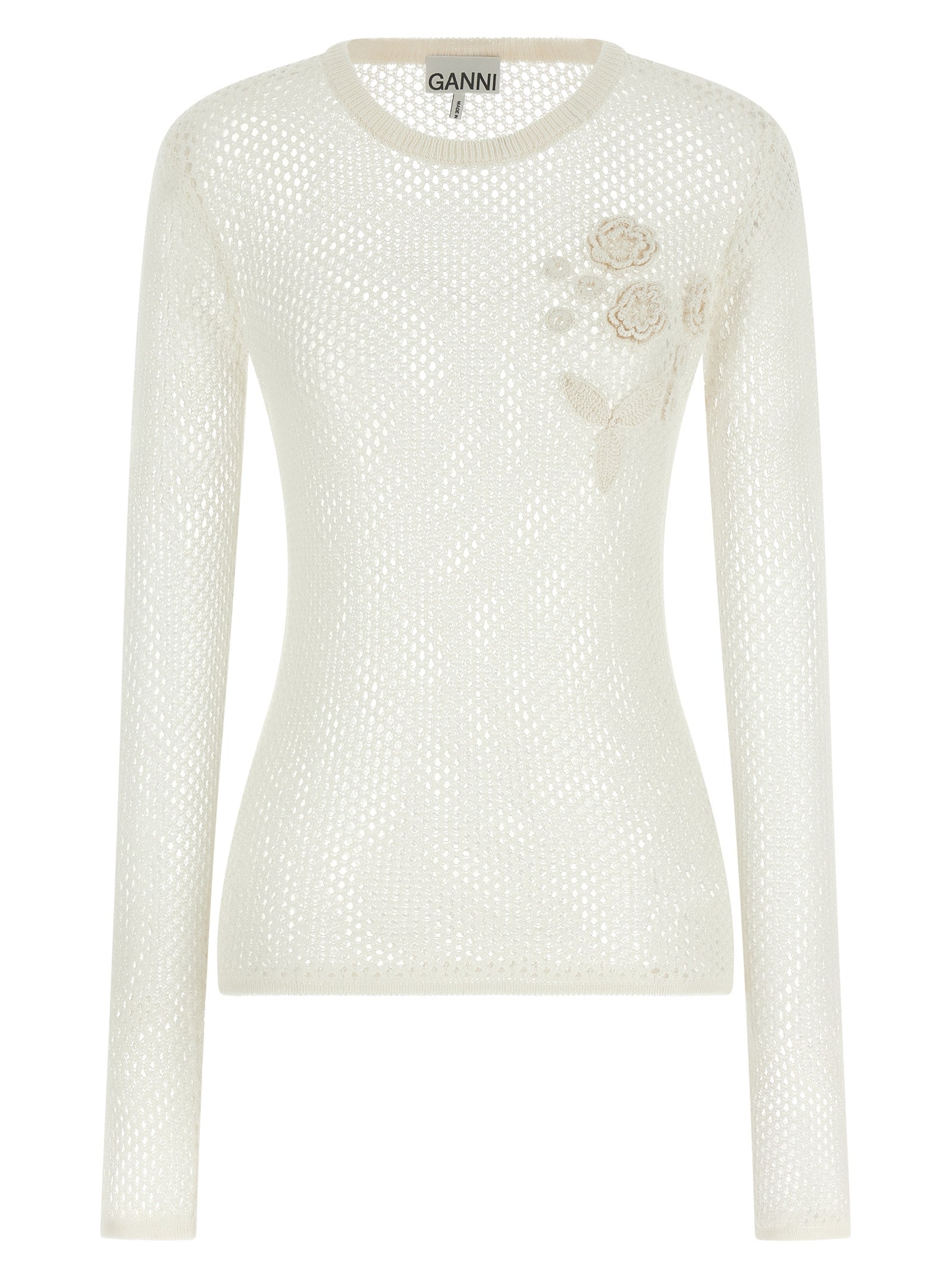 Ganni Ganni Pointelle Cotton Sweater