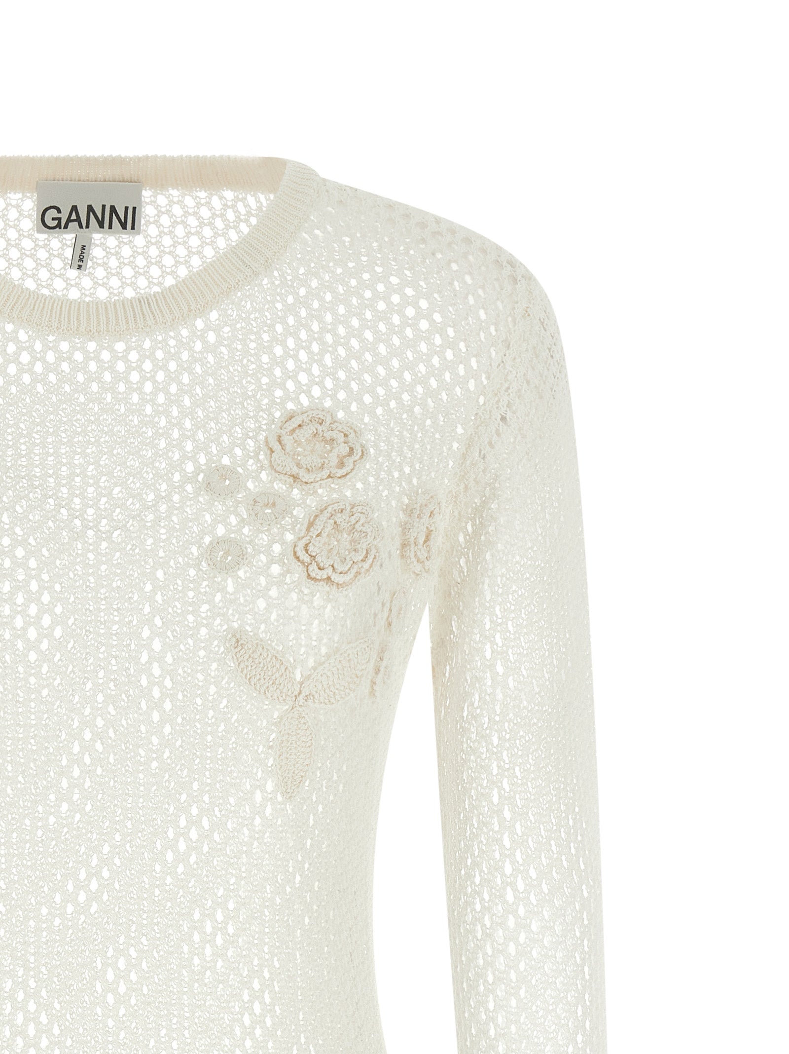 Ganni Ganni Pointelle Cotton Sweater