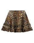 Ganni Ganni Leopard Duchesse Nylon Mini Frill Skirt