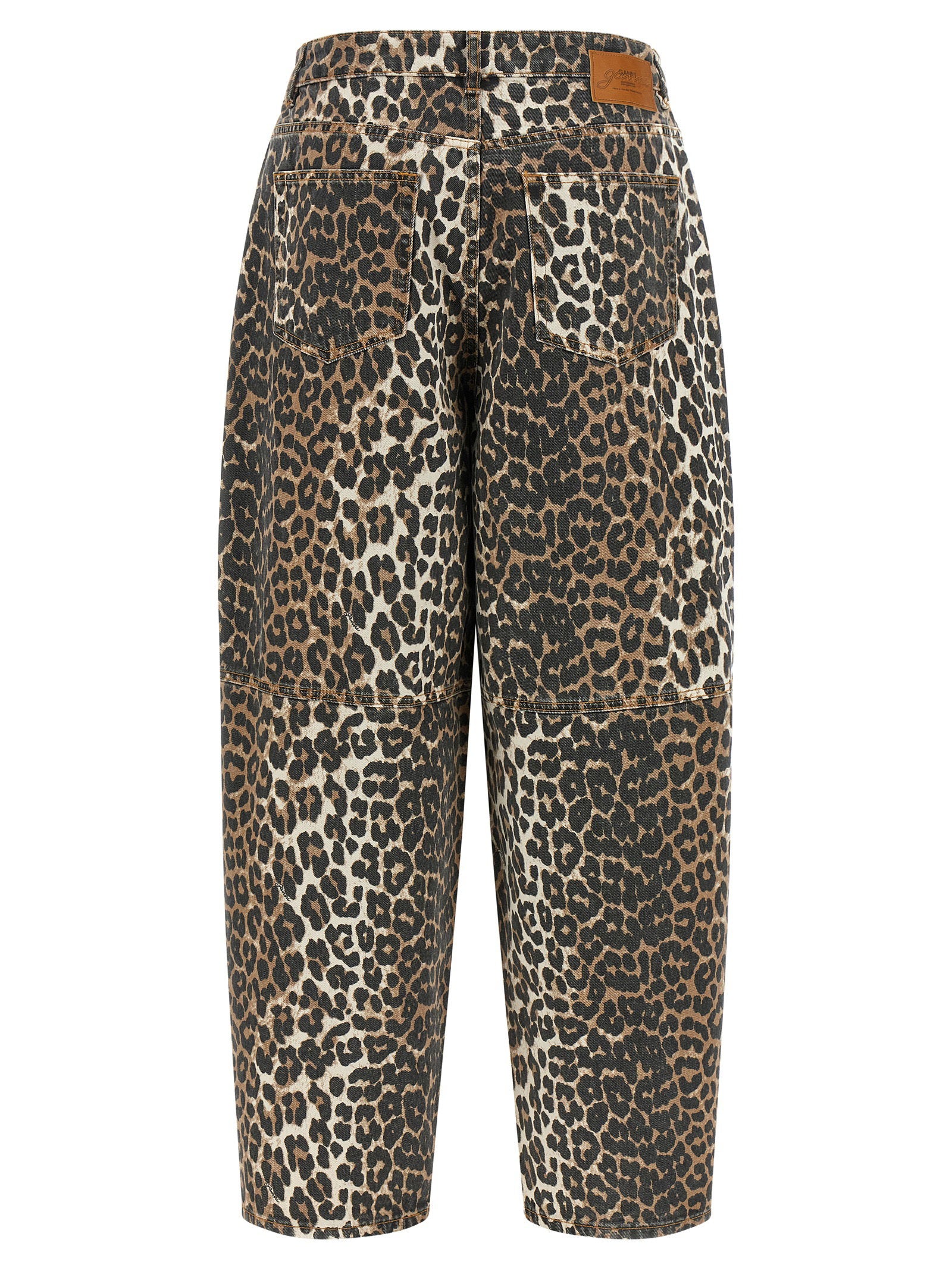 Ganni Ganni Leopard Printed Stary Jeans