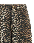 Ganni Ganni Leopard Printed Stary Jeans