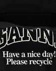 Ganni Ganni Large Easy Shopper Contrasted Logo Shopping Bag
