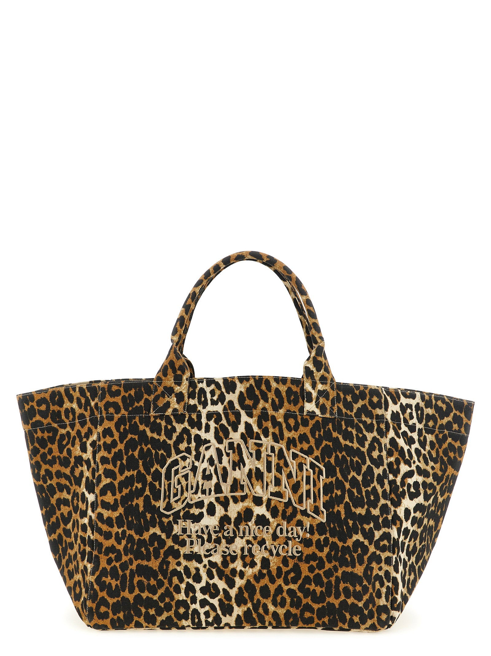 Ganni Ganni Leopard Xxl Shopping Bag