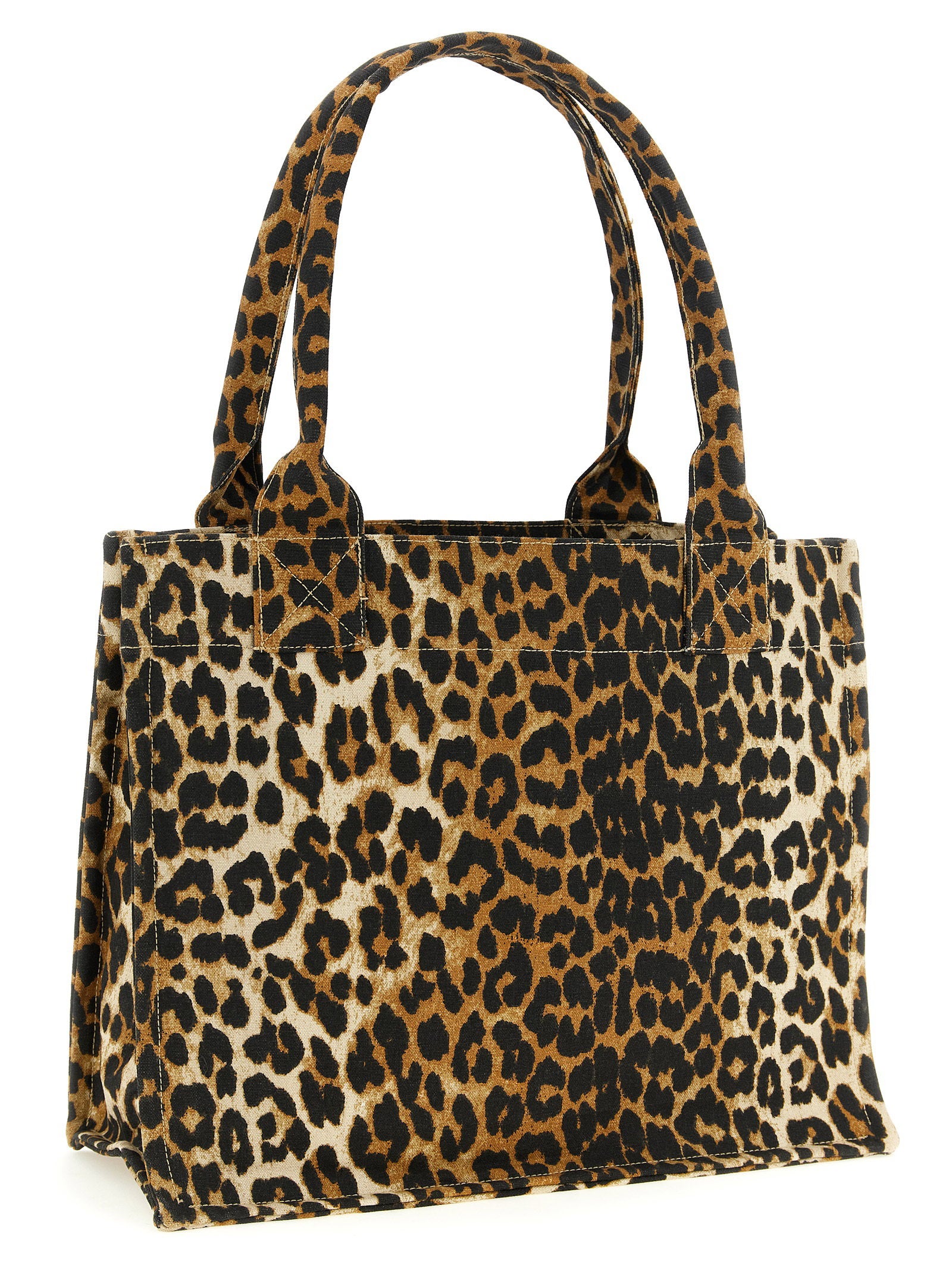 Ganni Ganni Leopard Large Shopping Bag