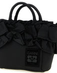Ganni Ganni Mini Shopper Ruffle Handbag
