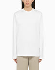 Sportmax Sportmax White cotton long-sleeved T-shirt