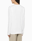 Sportmax Sportmax White cotton long-sleeved T-shirt