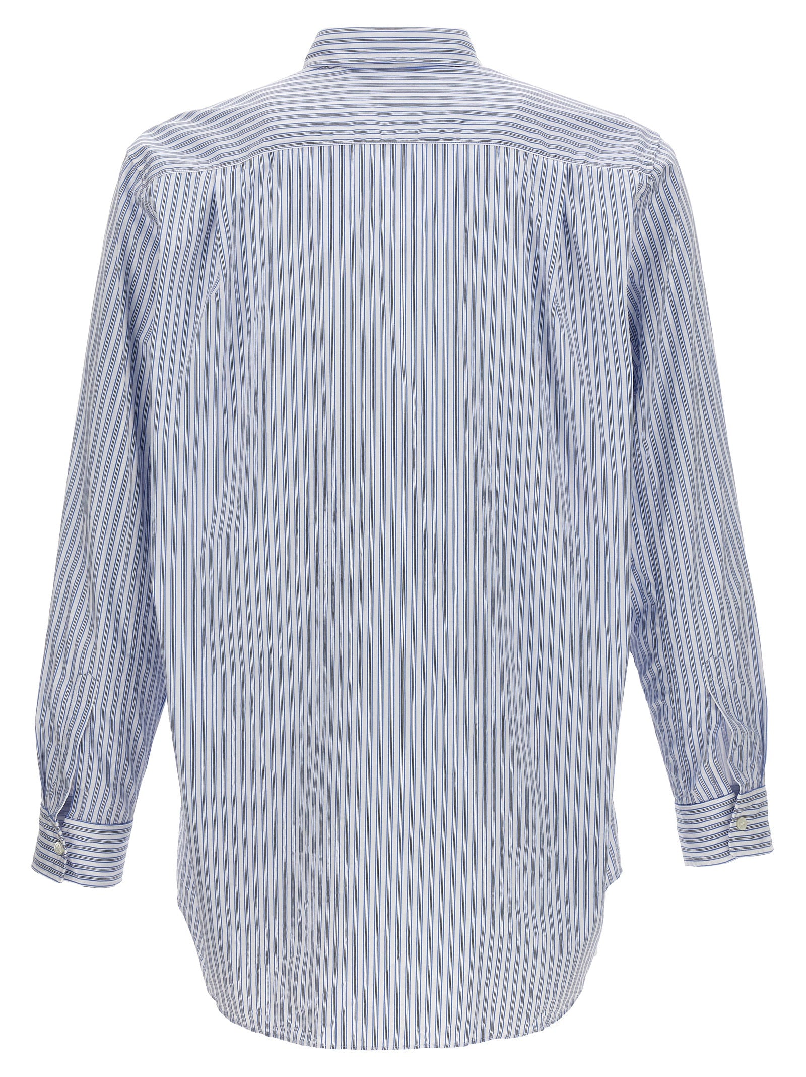 Comme Des Garçons Play Comme Des Garçons Play Logo Patch Striped Shirt