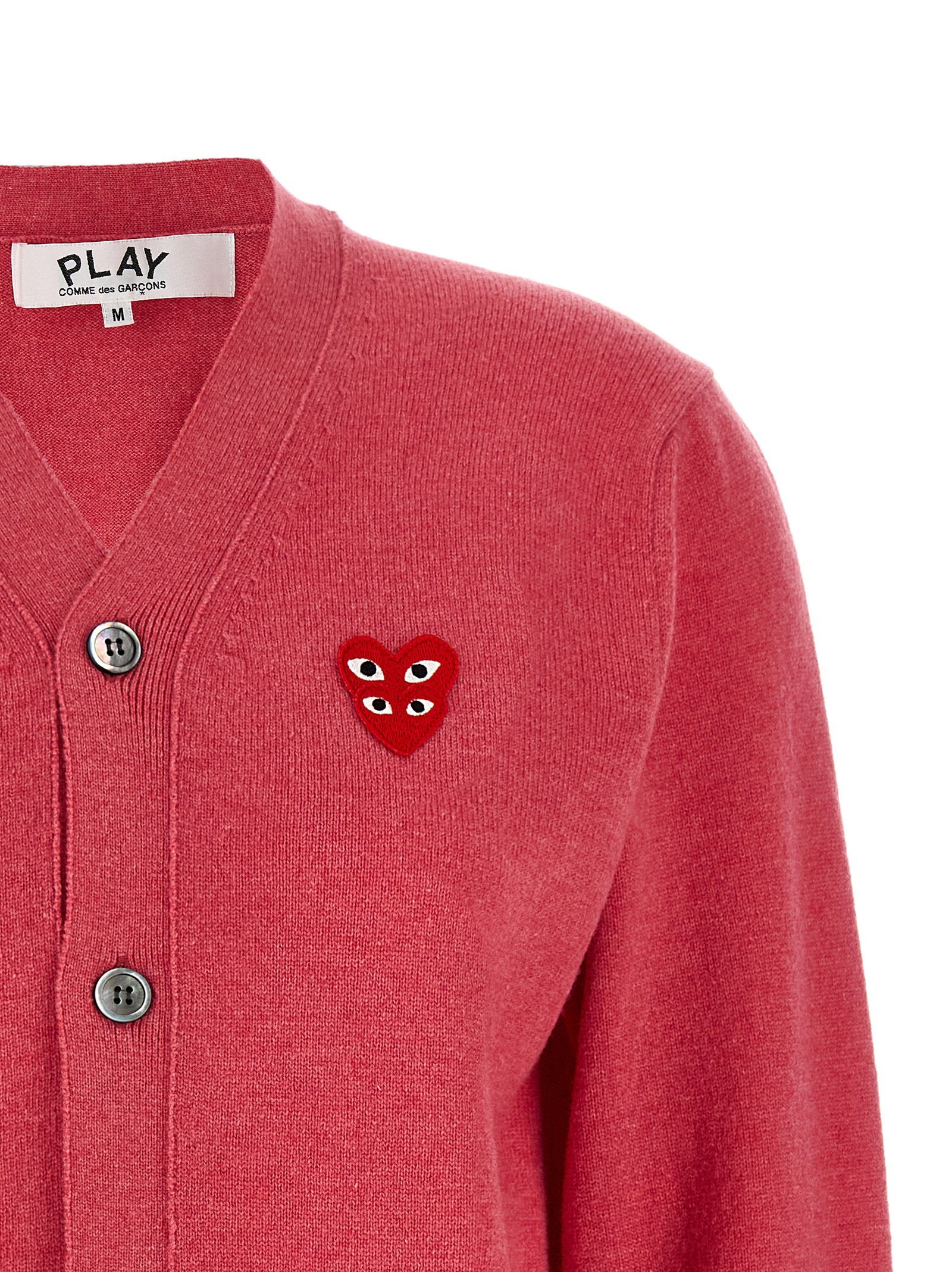 Comme Des Garçons Play Comme Des Garçons Play Double Red Emblem Cardigan
