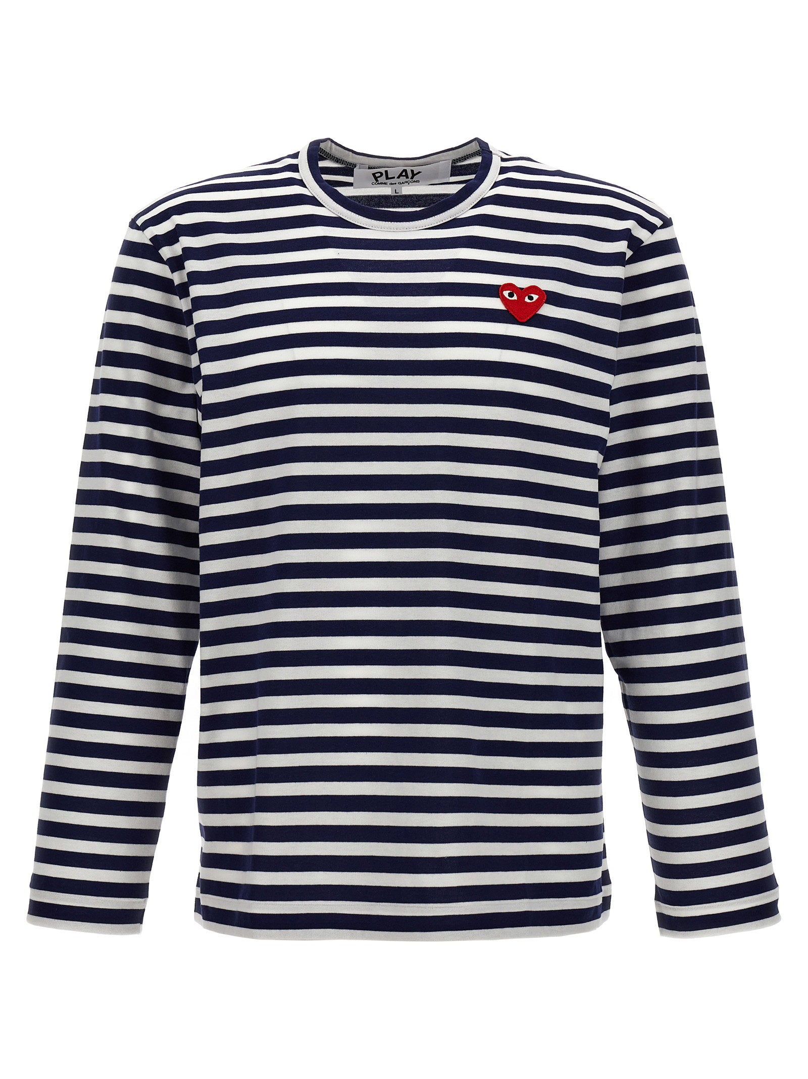 Comme Des Garçons Play Comme Des Garçons Play Logo Patch Stripes T-shirt