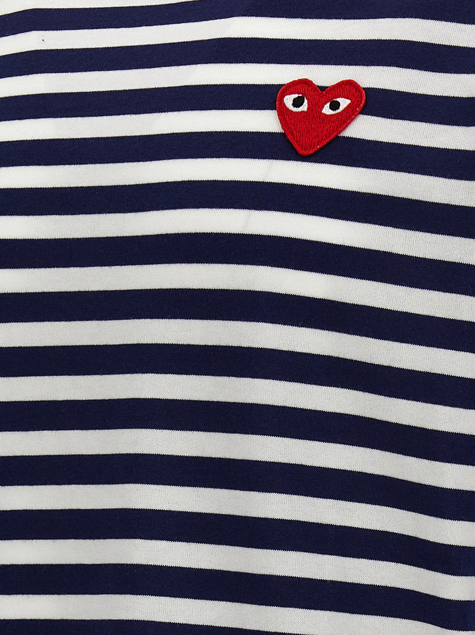 Comme Des Garçons Play Comme Des Garçons Play Logo Patch Stripes T-shirt